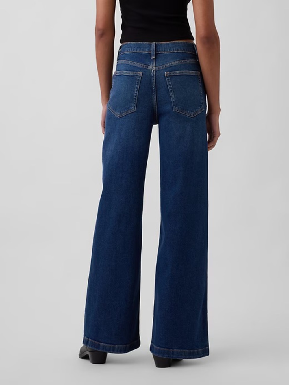 Gap High Rise Stride in Wide Leg Dark Wash Like New Size 27 / 4R - Picture 2 of 7